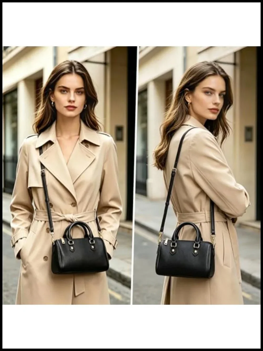 Quilted Faux Leather Crossbody Handbag Women Vegan Purse Satchel Top Handle